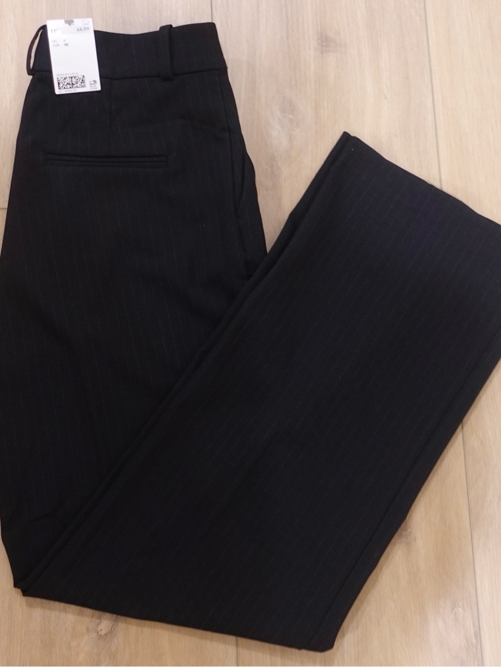 Women's Navy Blue Pinstriped Dress Pants
